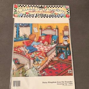 Vintage 1990 Mary Engelbreit Daisy Kingdom Iron on Transfer Growing Up 6501